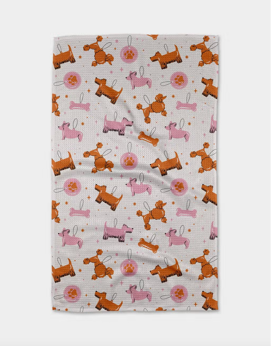 Dog Ornaments Tea Towel