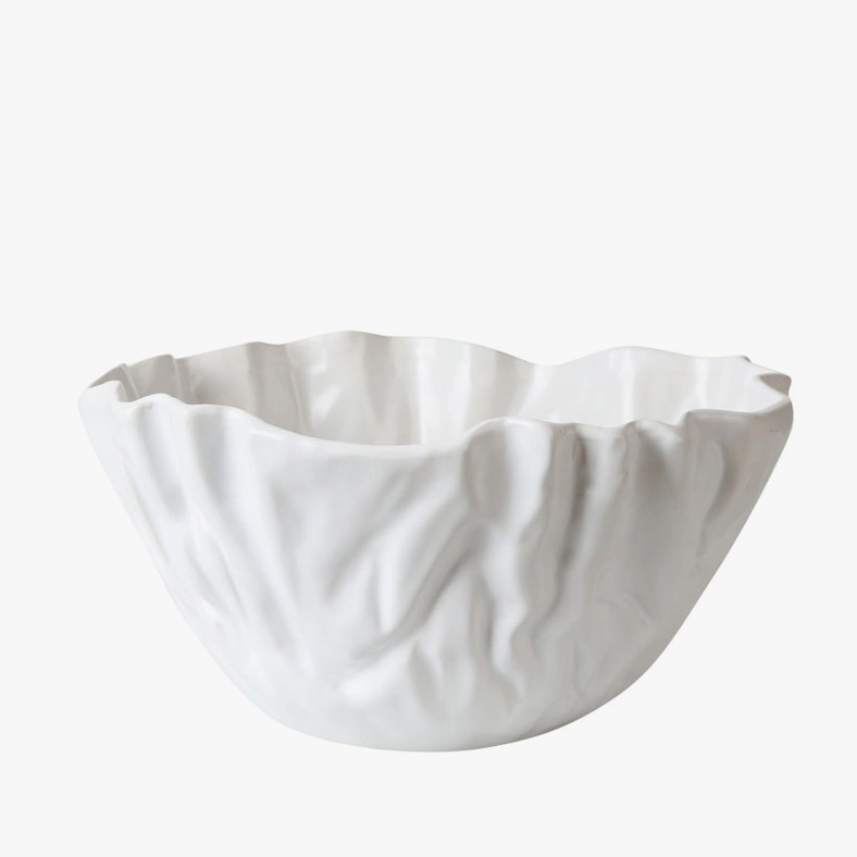 Rippled Edge Bowl, White