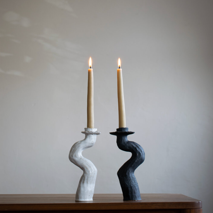 Lumena Candle Holder Single, Black