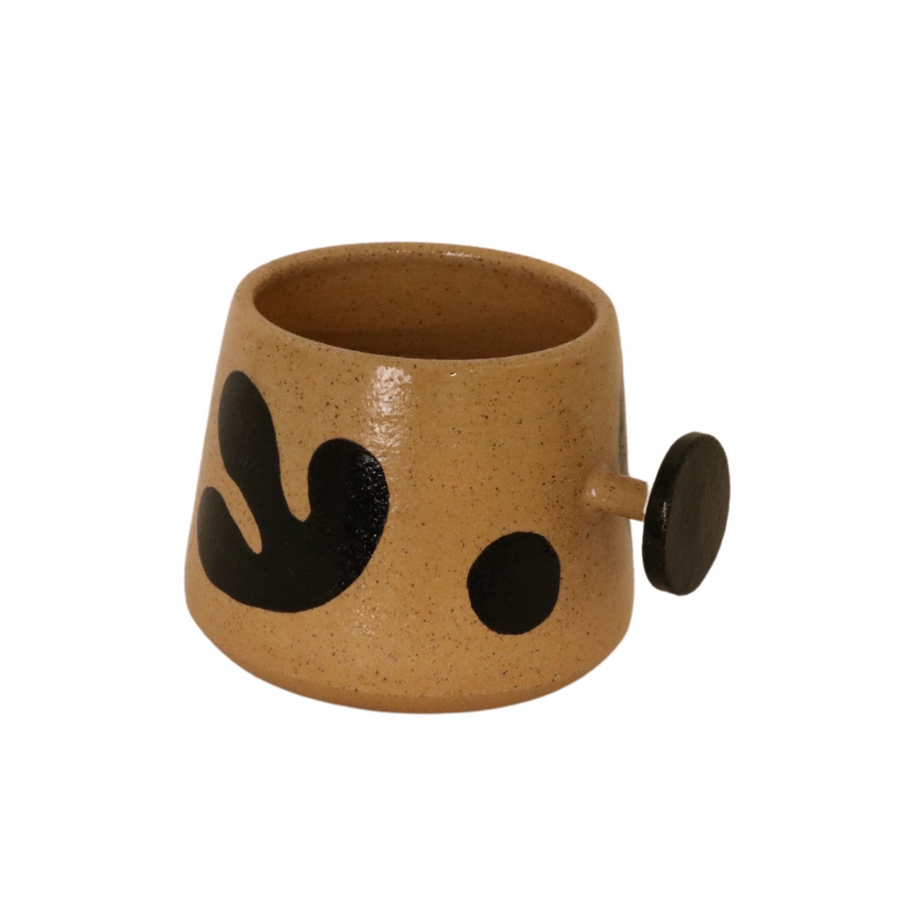 Black Matisse Button Handle Mug