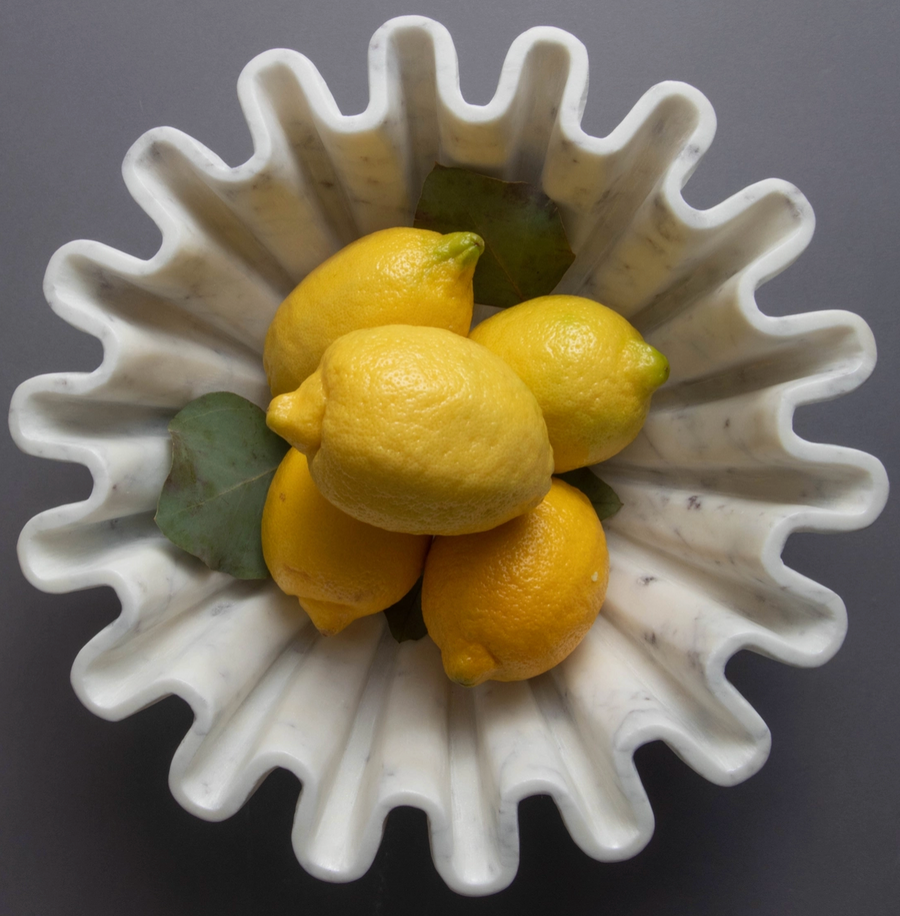 Marble Fine Carved Lotus Bowl