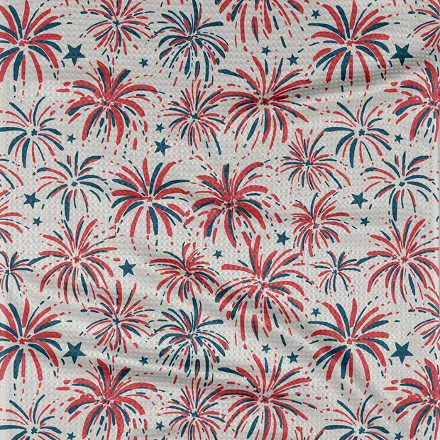 Stars and Fireworks Tea Towel