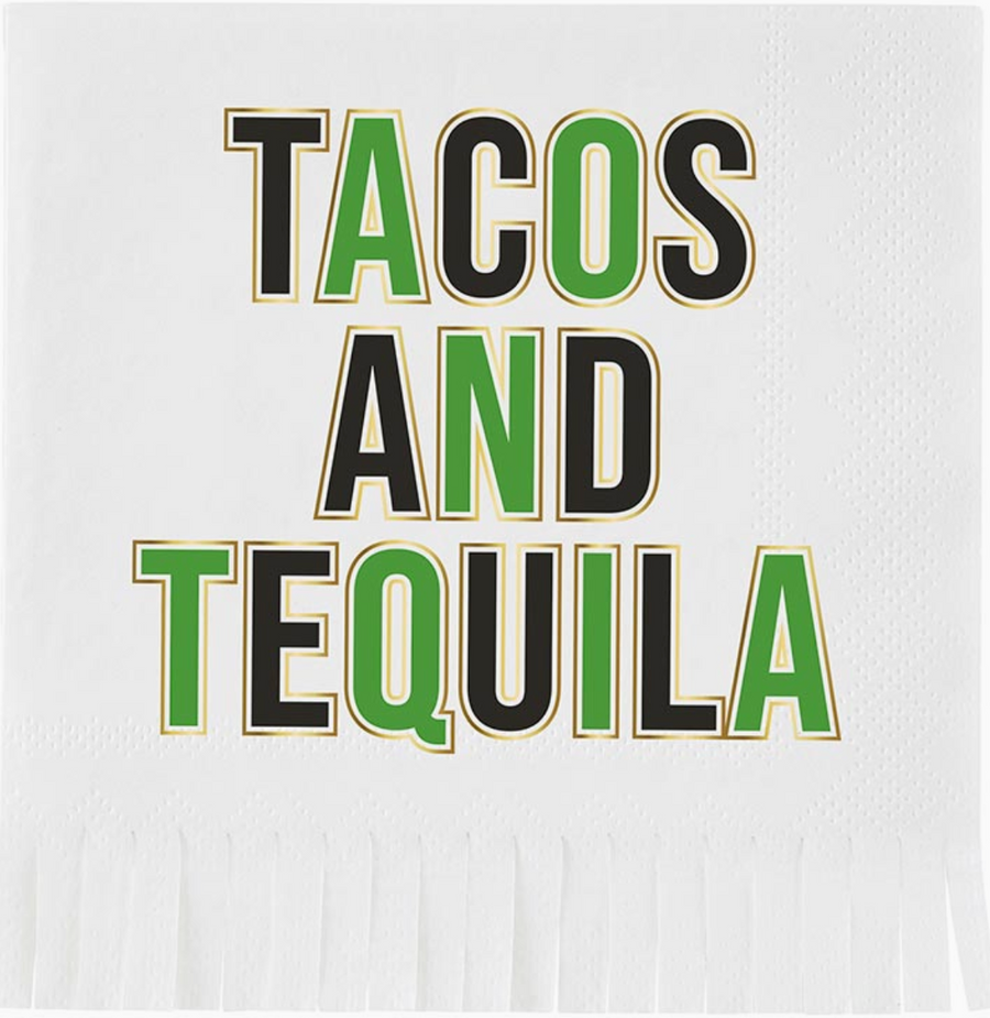 Tacos and Tequila Paper Cocktail Napkin