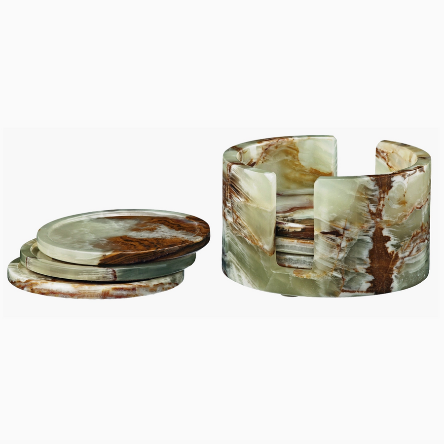 Green Onyx Coaster Set