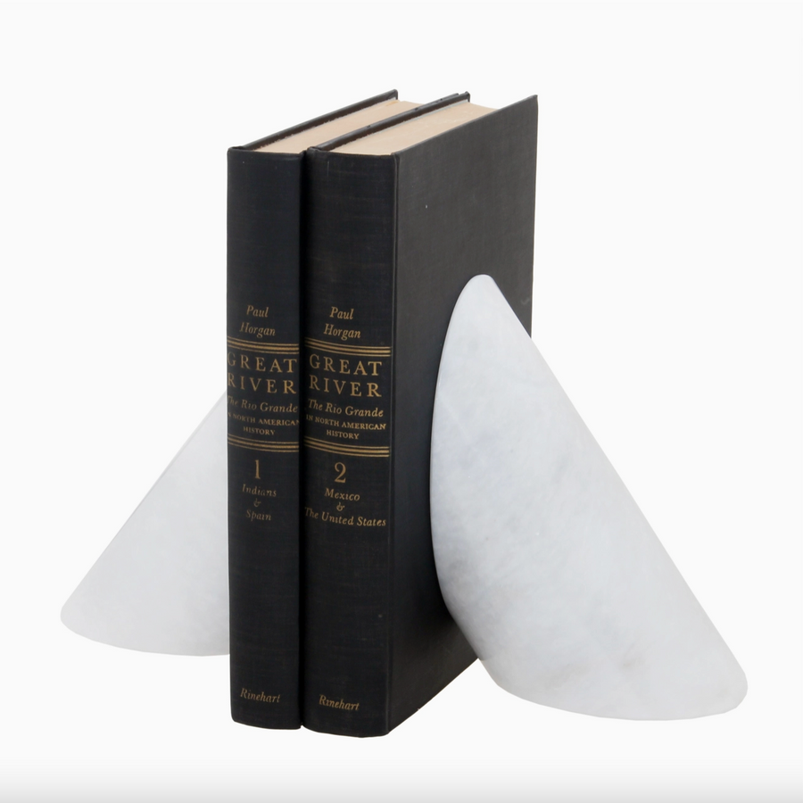 Pearl White Marble Bookends