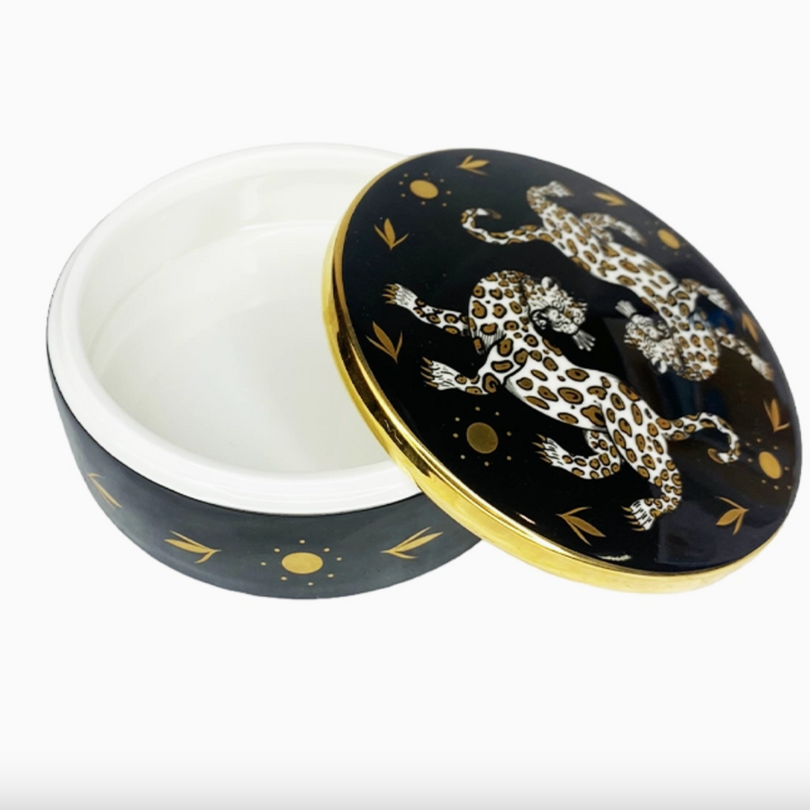 Leopard Horizon Ceramic Trinket Box