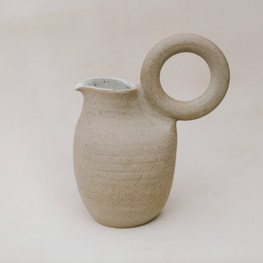 Ceramic Ring Pitcher, Grey