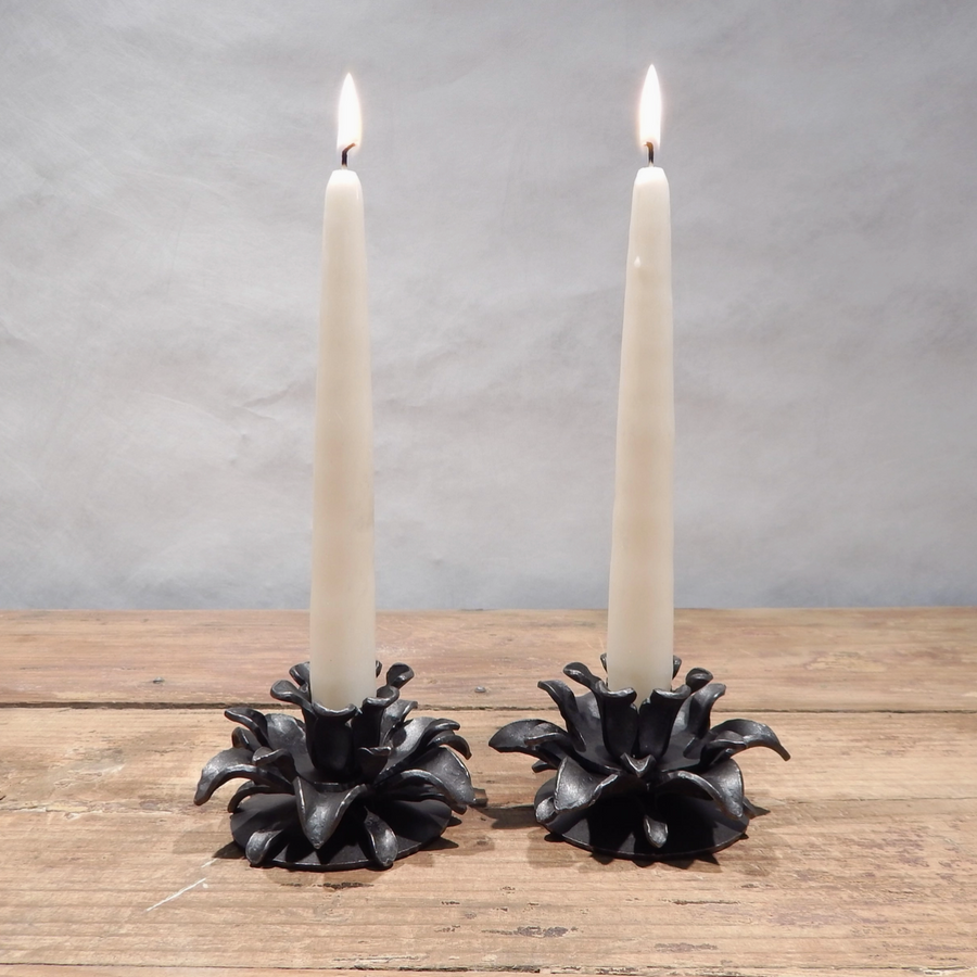 Floral Candle Holder Pair