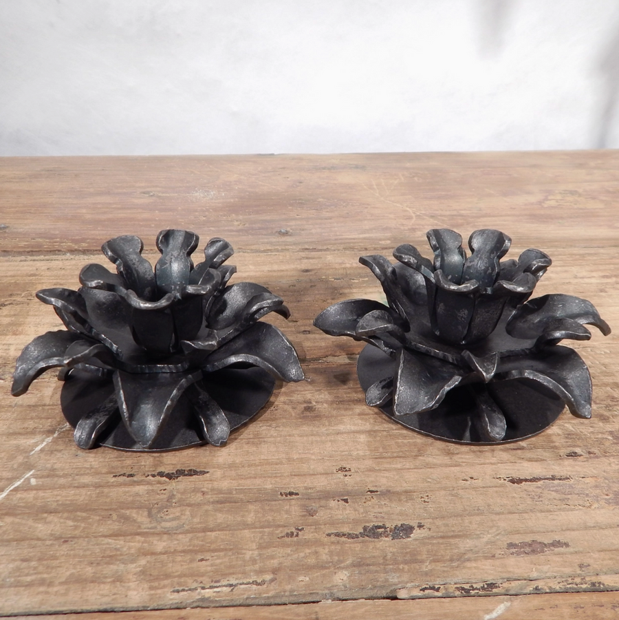 Floral Candle Holder Pair