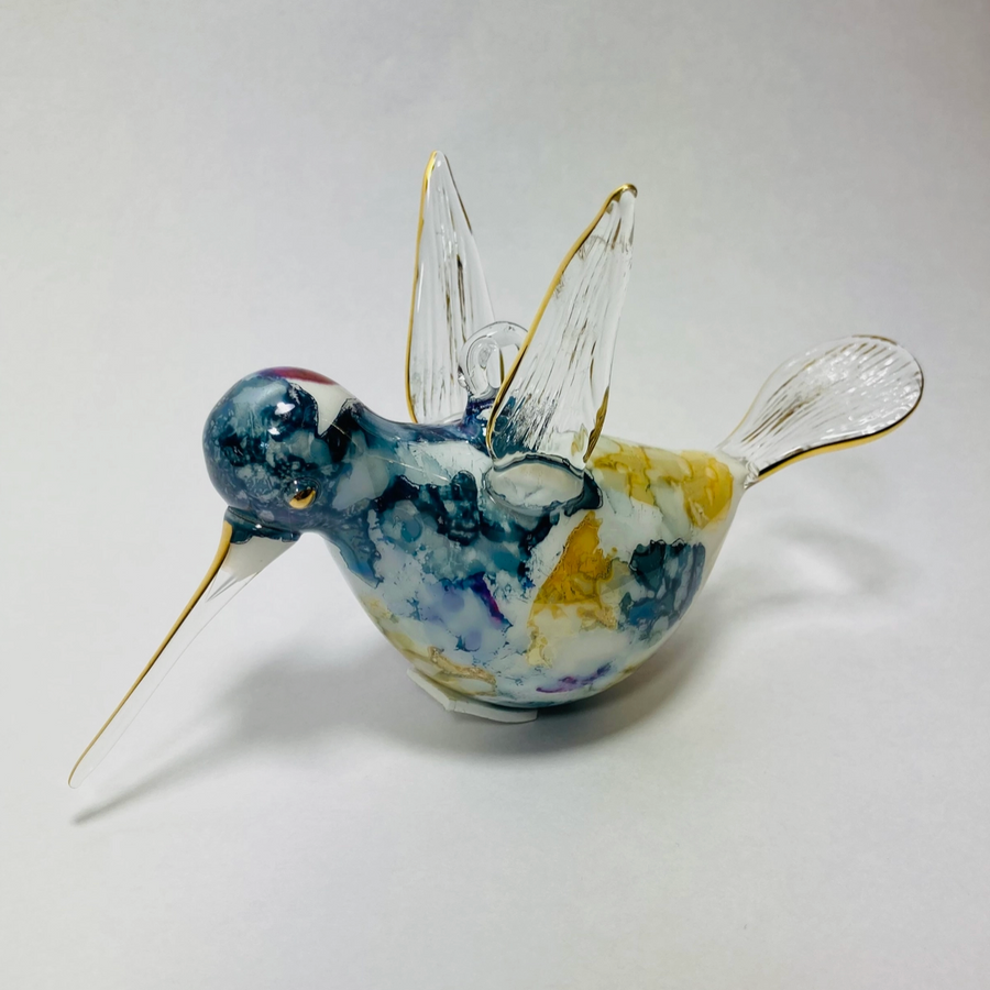 Hummingbird Blown Glass Ornament