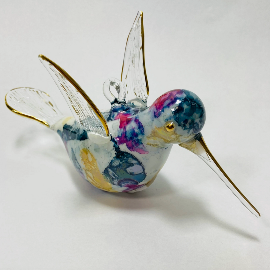 Hummingbird Blown Glass Ornament