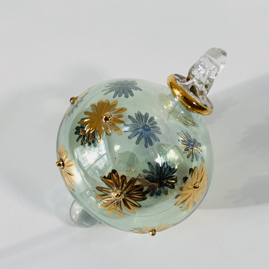 Starry Sky Blown Glass Ornament, Green