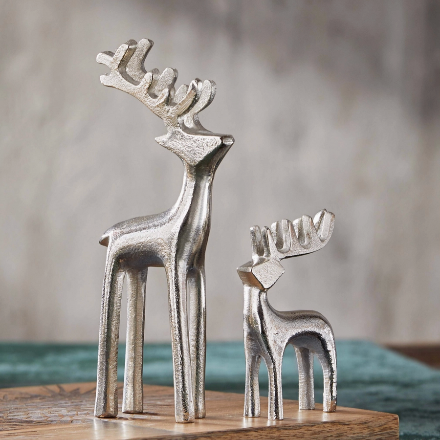 Silver Reindeer Silhouette Figurine