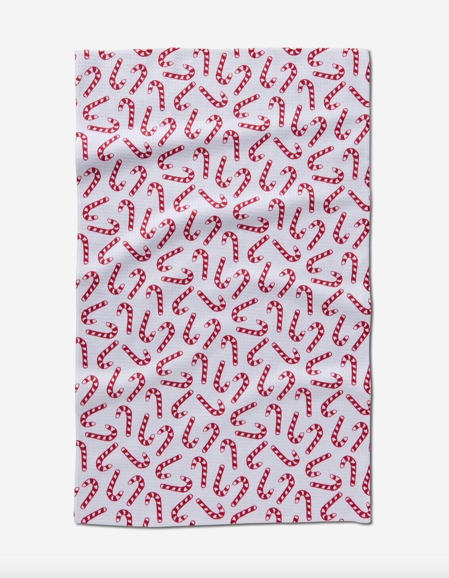 Christmas Candy Canes Tea Towel