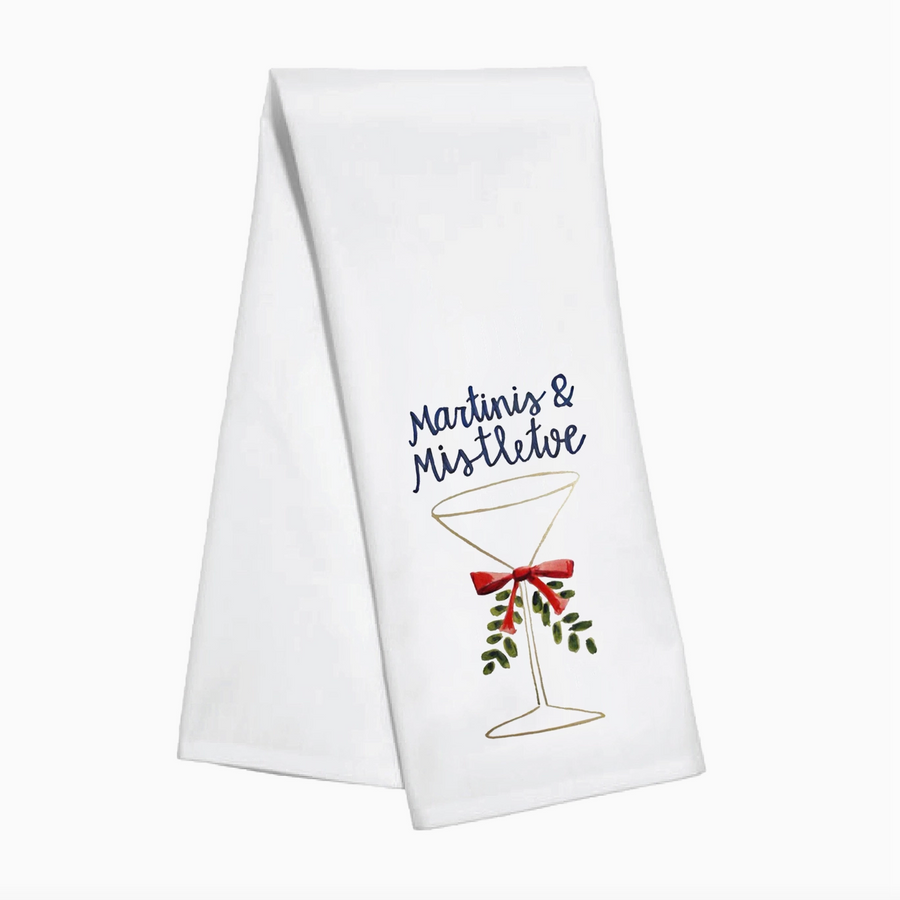 Martini's & Mistletoe Kitchen Towel