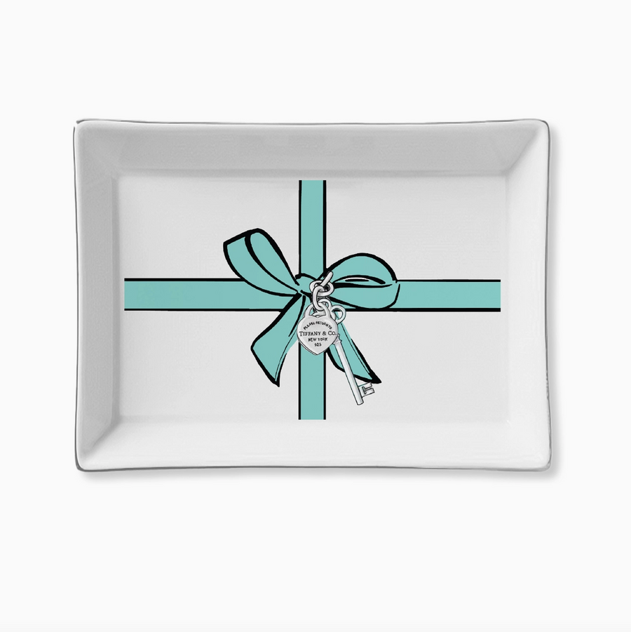 Blue Bow Ceramic Tray