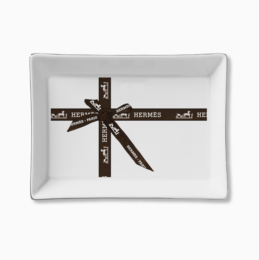 Brown Bow Ceramic Tray