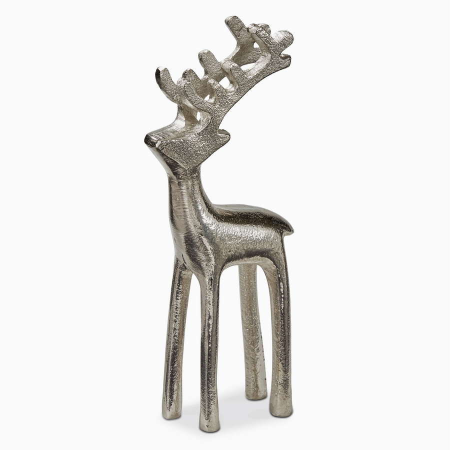 Silver Reindeer Silhouette Figurine