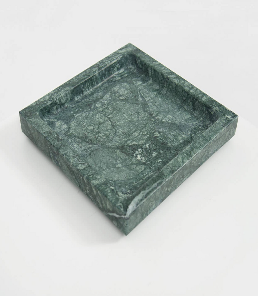 Large Marble Square Tray, Empress Green