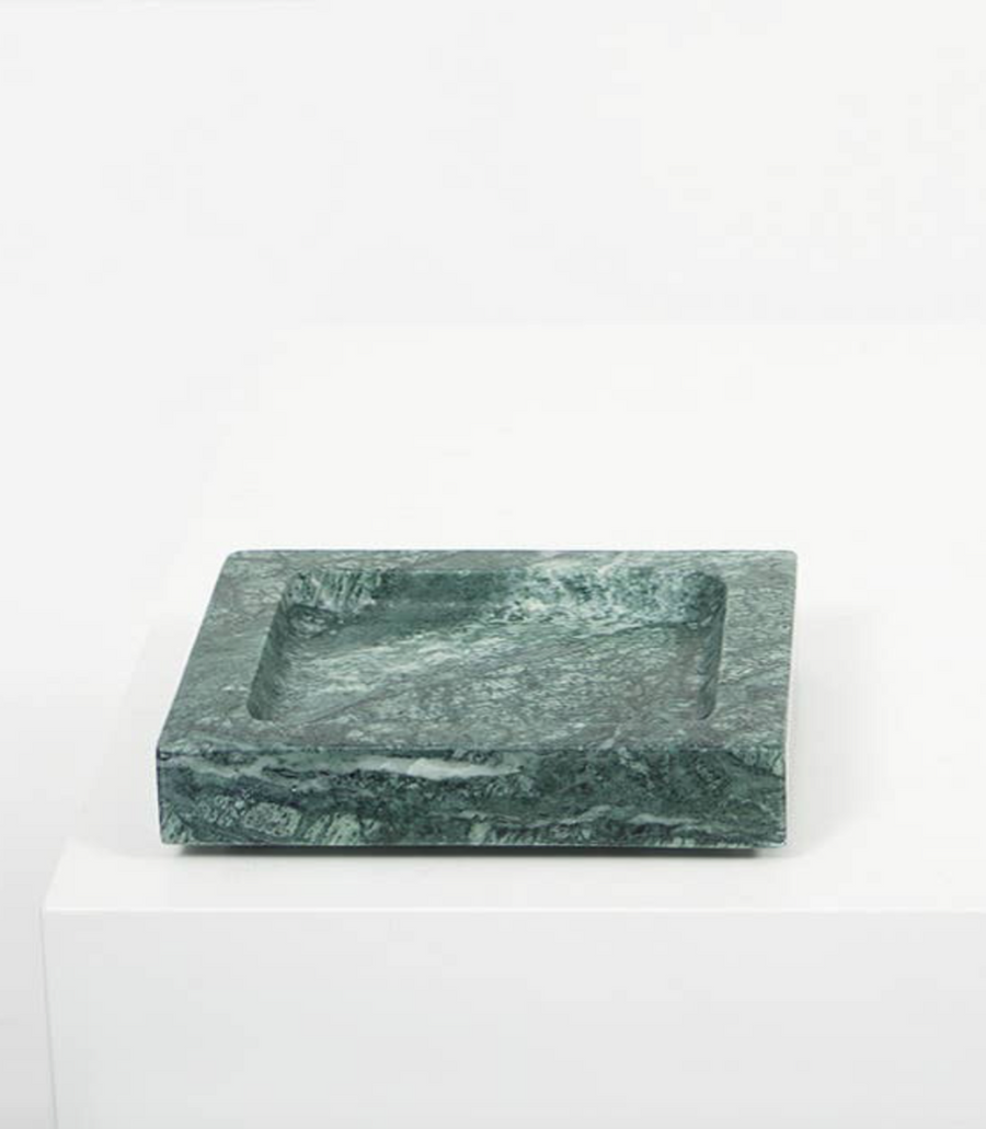 Small Marble Square Tray, Empress Green