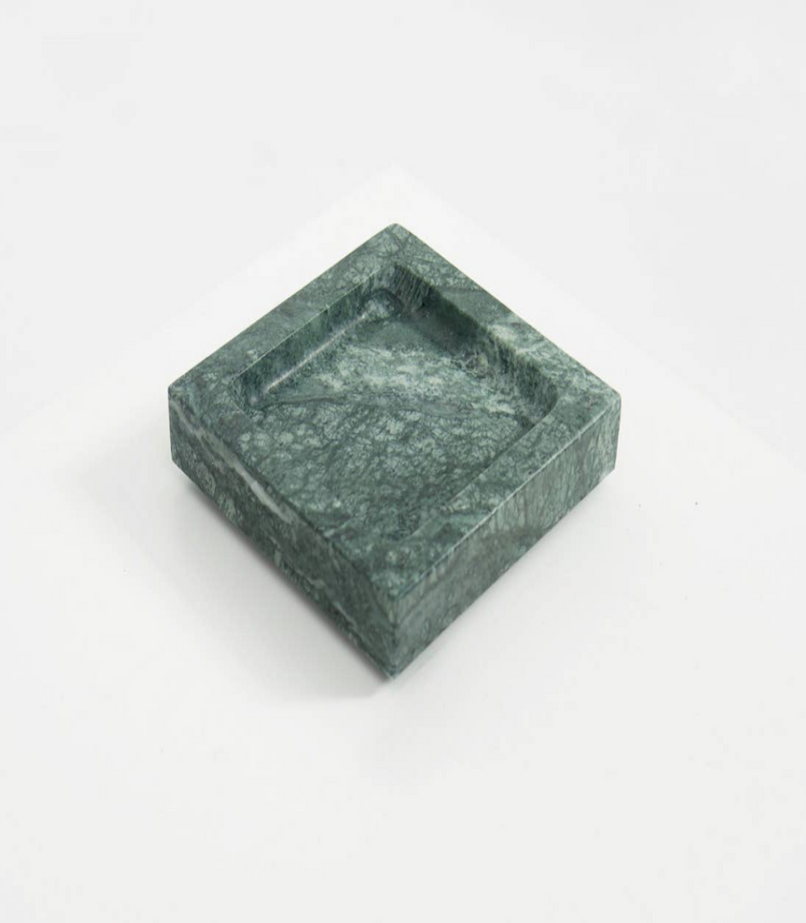 Small Marble Square Tray, Empress Green