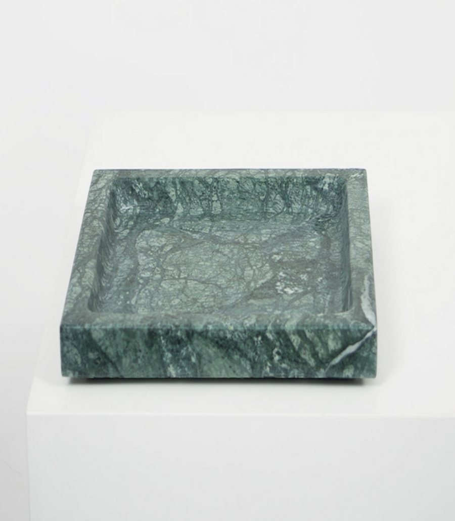 Large Marble Square Tray, Empress Green