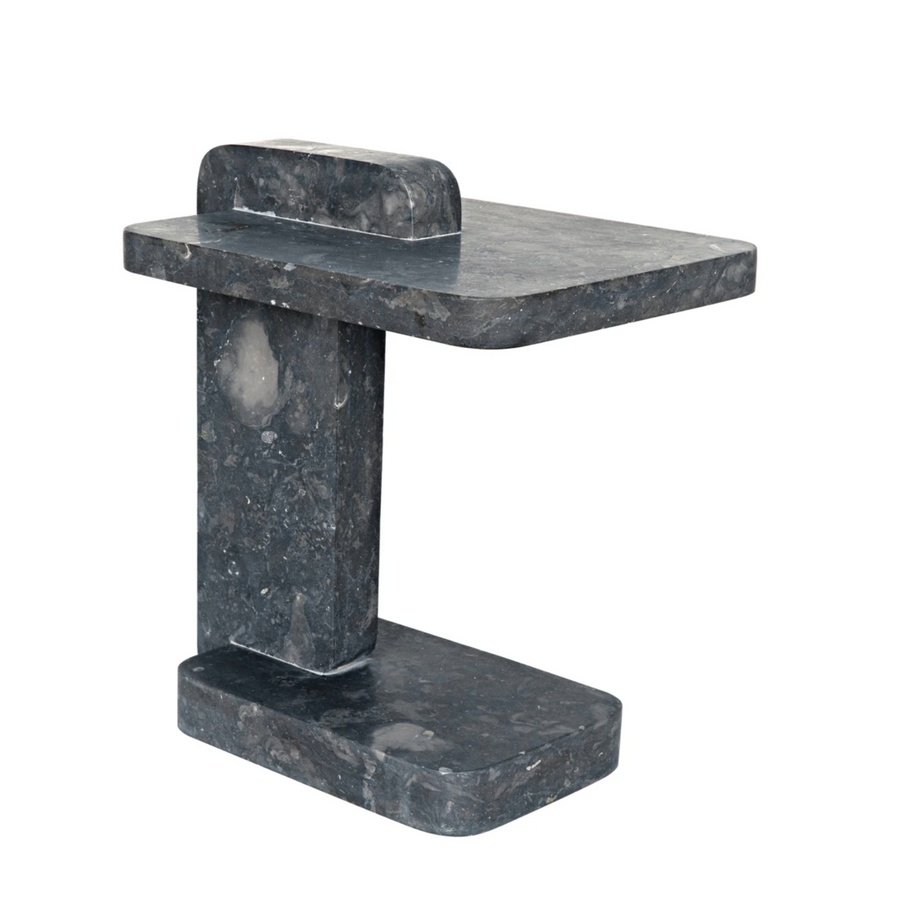 Noir North Side Table, Black Marble