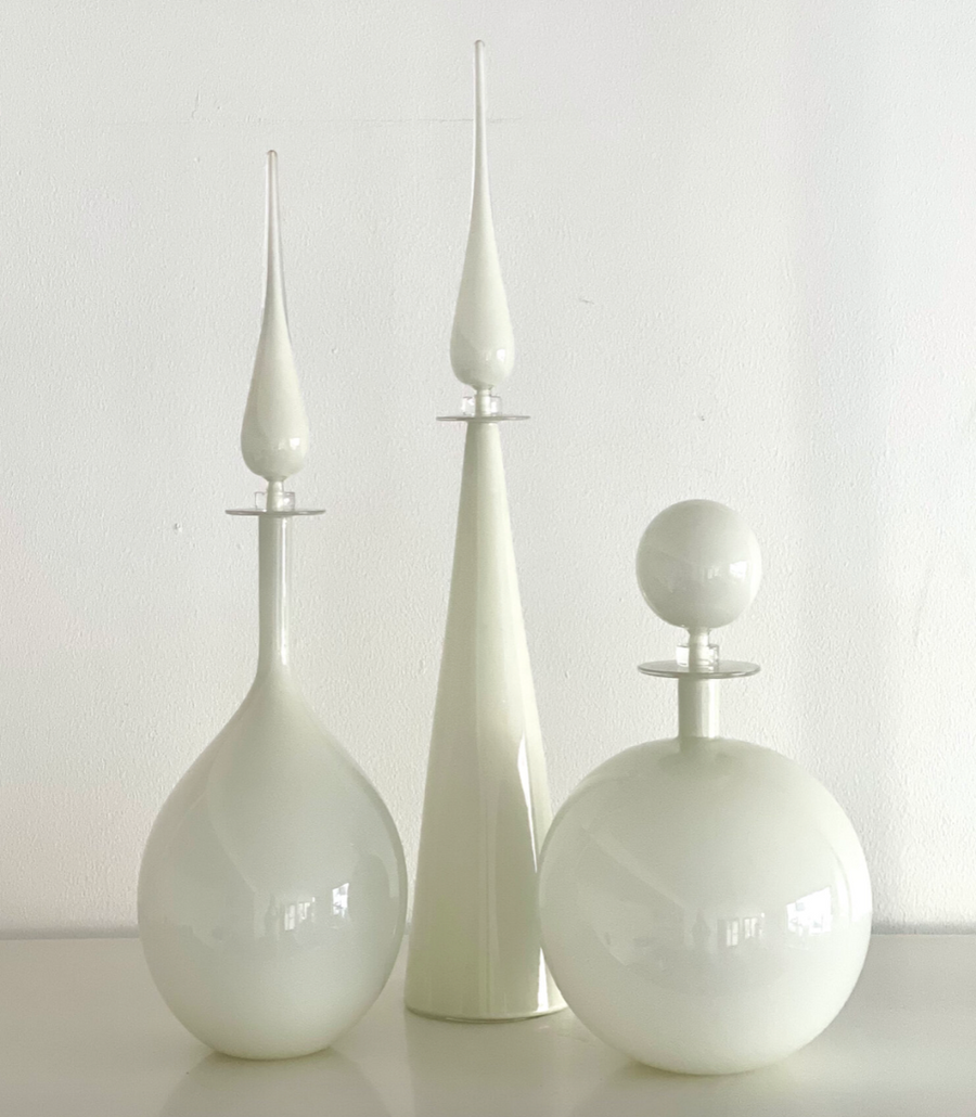 Ivory Low Round Decanter