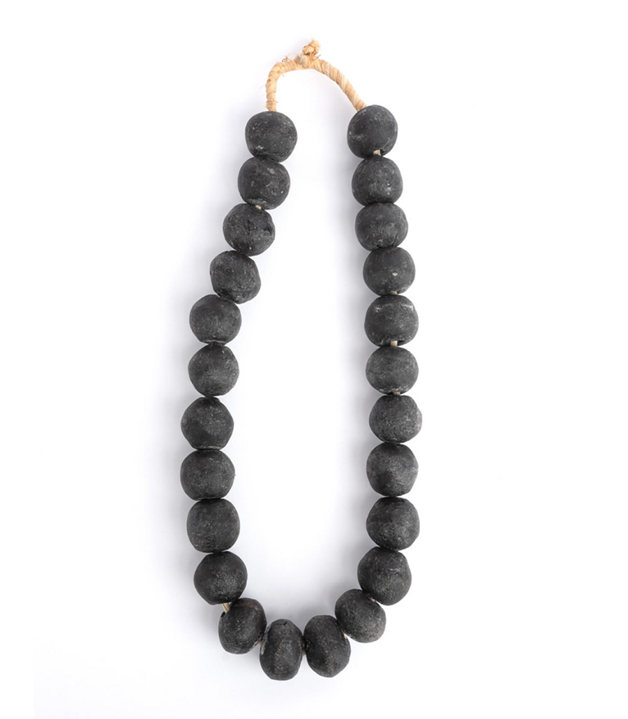 Large Ghanaian Glass Beads, Black