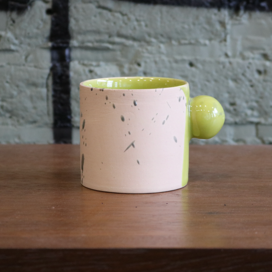 Beige with Green Splatter Sphere Mug