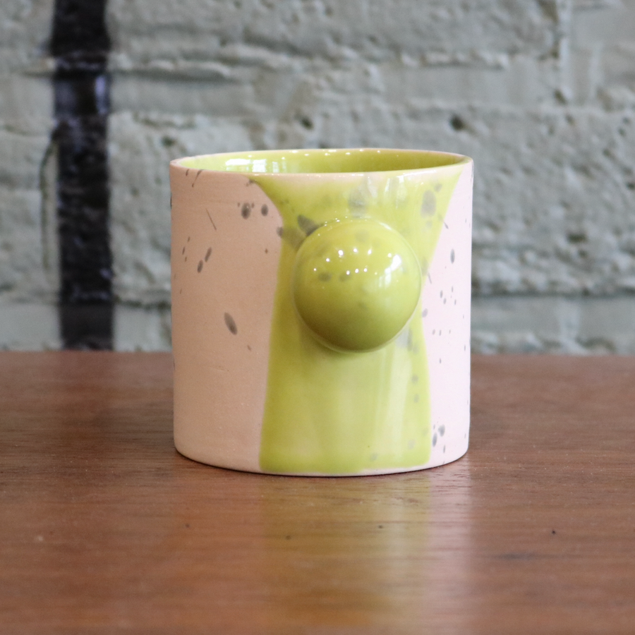 Beige with Green Splatter Sphere Mug